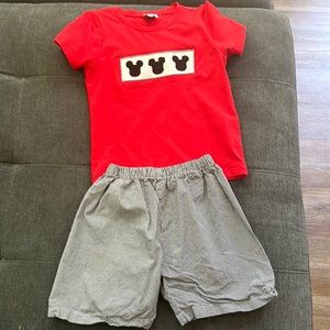 Boys Mickey Smocked Outfit- shirt and shorts